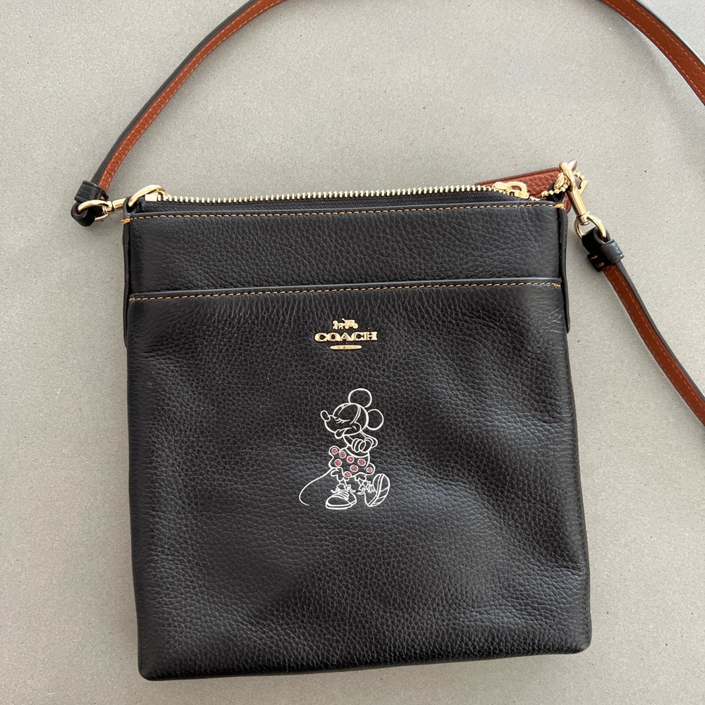 Coach Disney Minnie Black Leather Crossbody
